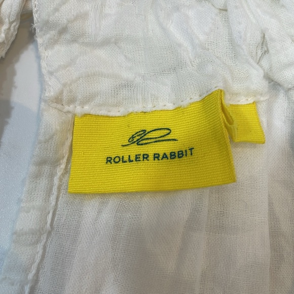 Roller Rabbit Top Blouse S White 100% Cotton EUC Like New - Picture 8 of 11